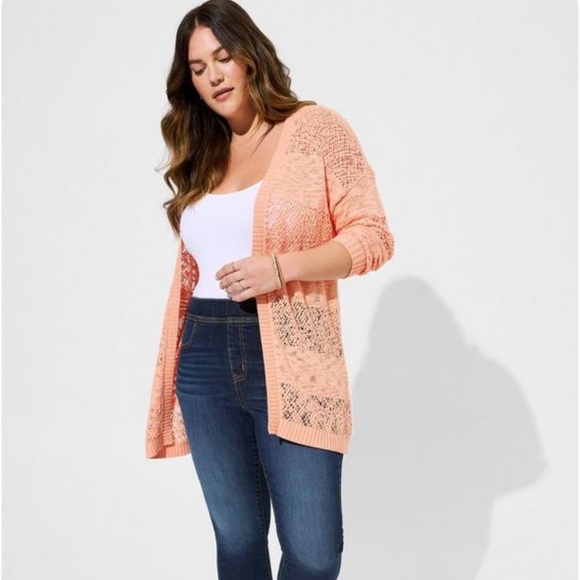 🆕 SHERBET ORANGE CARDIGAN 🆕 - Picture 1 of 3